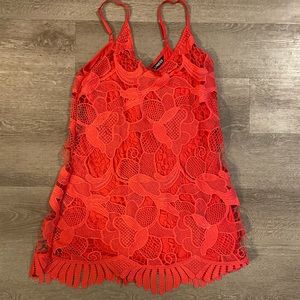 Red lace dress, size small